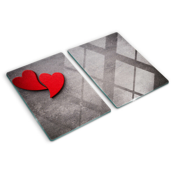 Cutting board Heart in the background of the window