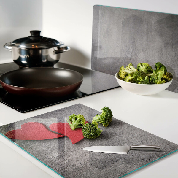 Cutting board Heart in the background of the window