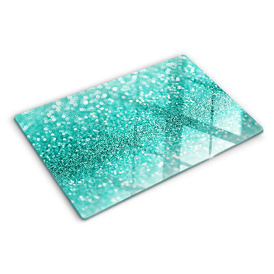 Cutting board Sparkling turquoise glitter