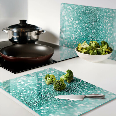 Cutting board Sparkling turquoise glitter