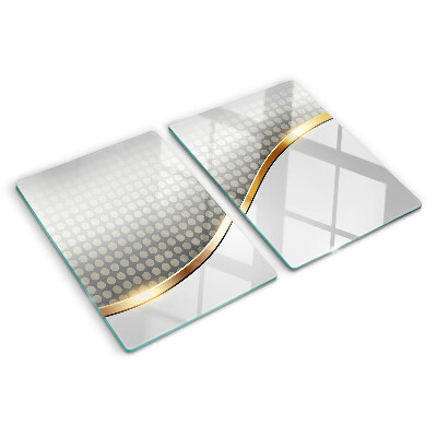 Glass chopping board A golden wave on a background of dots