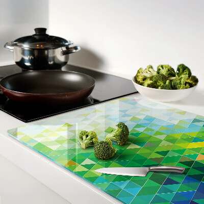 Glass kitchen board The geometry of colored triangles