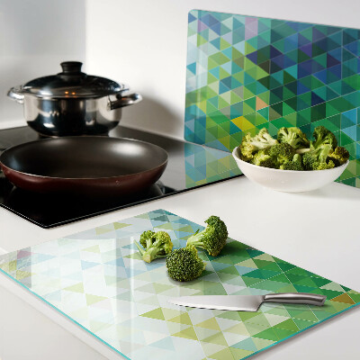 Glass kitchen board The geometry of colored triangles