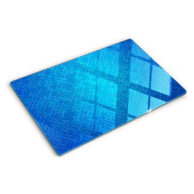 Glass cutting board A wavy pattern in shades of blue