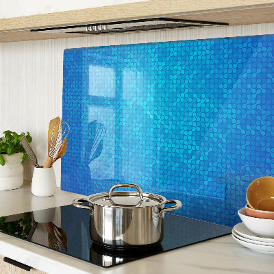 Glass cutting board A wavy pattern in shades of blue
