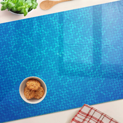 Glass cutting board A wavy pattern in shades of blue