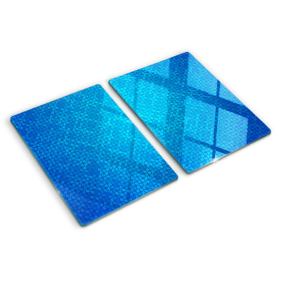 Glass cutting board A wavy pattern in shades of blue