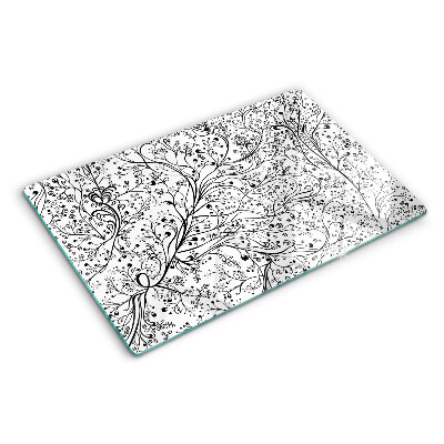 Chopping board glass A plant pattern with delicate branches