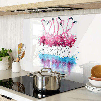 Glass chopping board Flamingos in watercolor style
