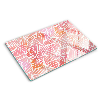 Glass cutting board Leaves in pastel shades