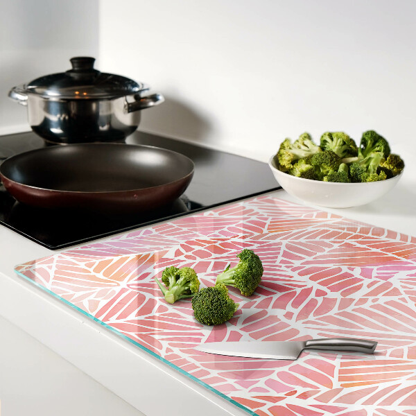 Glass cutting board Leaves in pastel shades