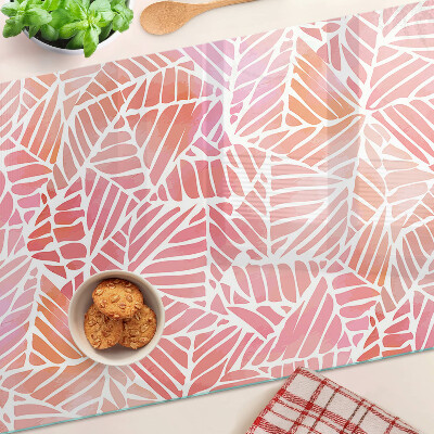 Glass cutting board Leaves in pastel shades