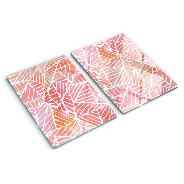 Glass cutting board Leaves in pastel shades