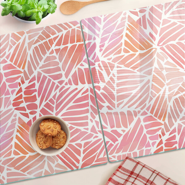 Glass cutting board Leaves in pastel shades