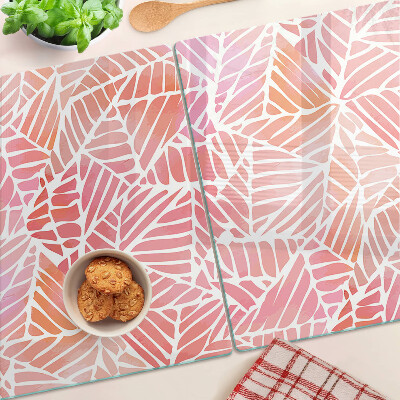Glass cutting board Leaves in pastel shades