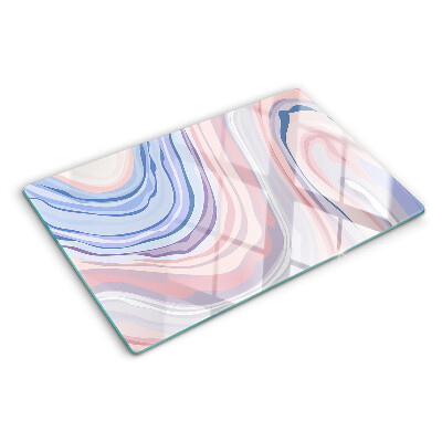 Glass kitchen board Marbled pattern in pastel colors