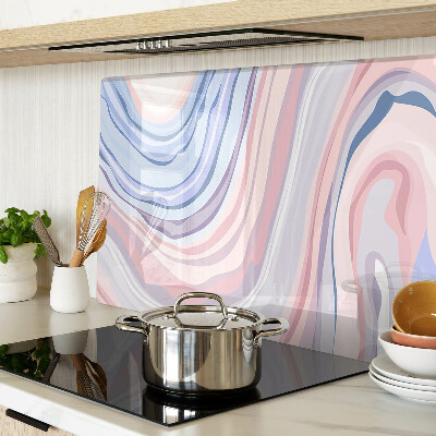 Glass kitchen board Marbled pattern in pastel colors