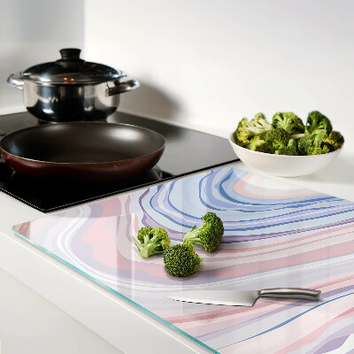 Glass kitchen board Marbled pattern in pastel colors