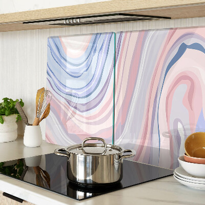 Glass kitchen board Marbled pattern in pastel colors