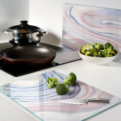 Glass kitchen board Marbled pattern in pastel colors