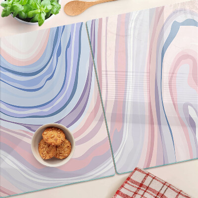 Glass kitchen board Marbled pattern in pastel colors