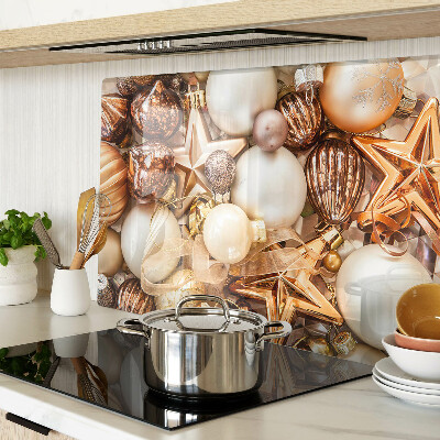 Glass cutting board Christmas decorations and baubles
