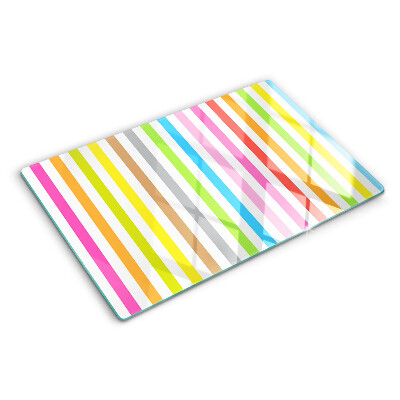 Glass kitchen board Rainbow colored stripes