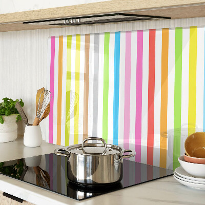Glass kitchen board Rainbow colored stripes