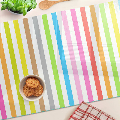 Glass kitchen board Rainbow colored stripes