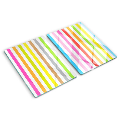 Glass kitchen board Rainbow colored stripes