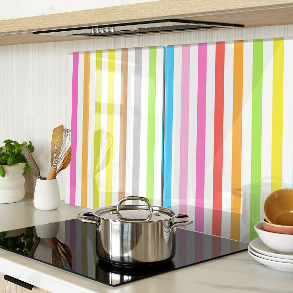 Glass kitchen board Rainbow colored stripes