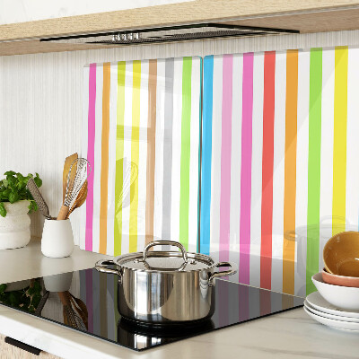 Glass kitchen board Rainbow colored stripes