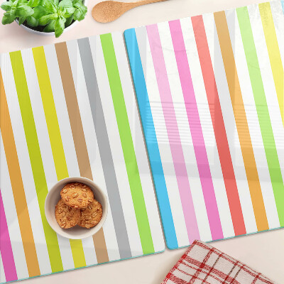 Glass kitchen board Rainbow colored stripes