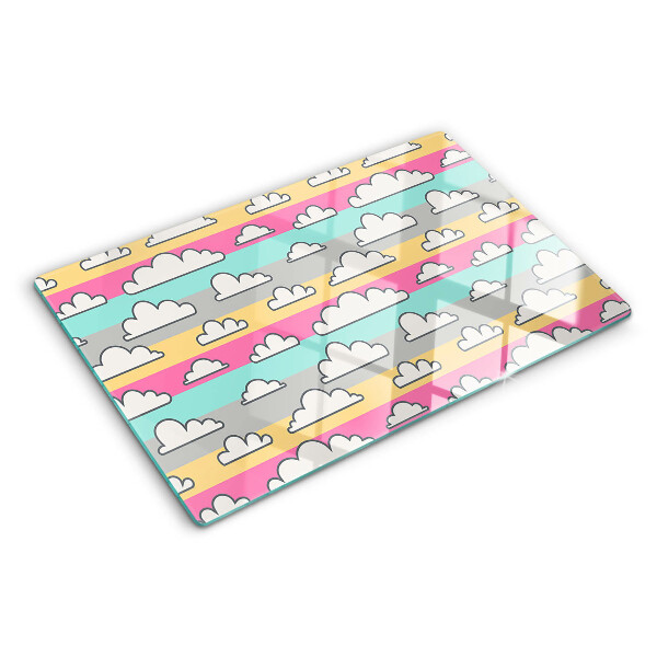 Chopping board Clouds on a pastel background