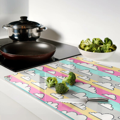 Chopping board Clouds on a pastel background