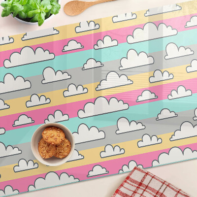 Chopping board Clouds on a pastel background
