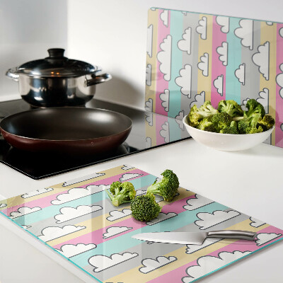 Chopping board Clouds on a pastel background