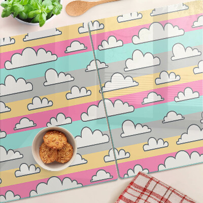 Chopping board Clouds on a pastel background