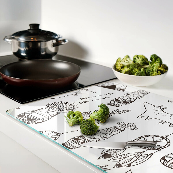 Cutting board Ethnic motif with animals
