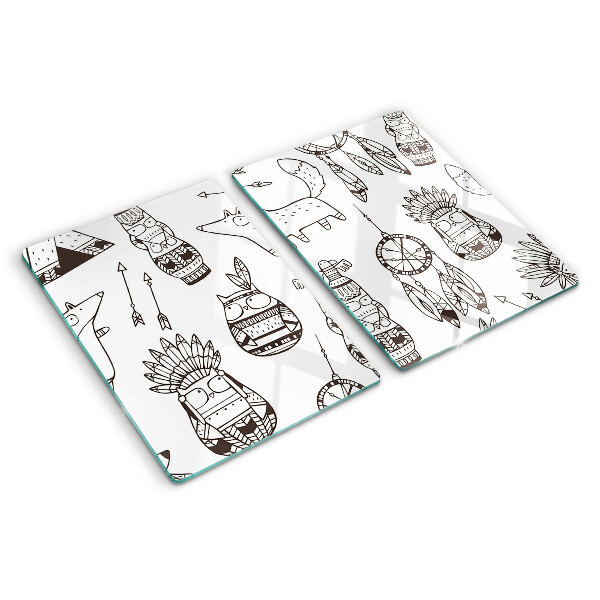 Cutting board Ethnic motif with animals