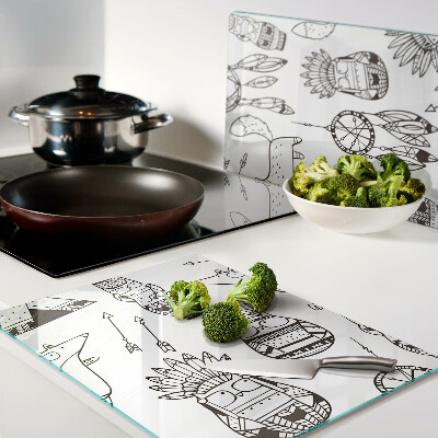 Cutting board Ethnic motif with animals