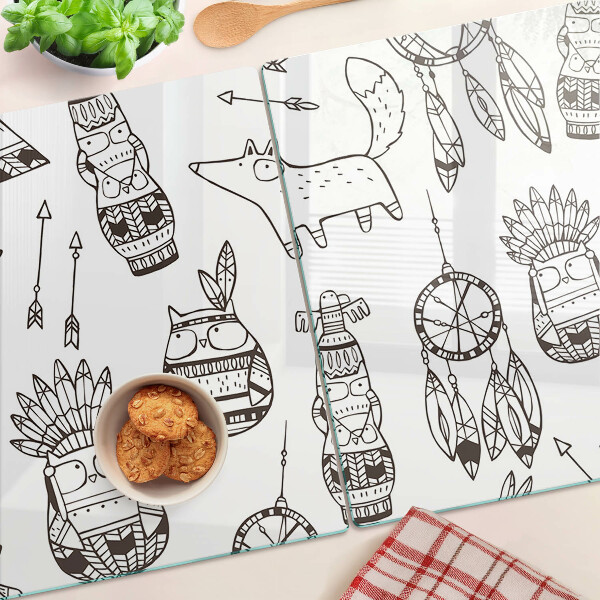 Cutting board Ethnic motif with animals