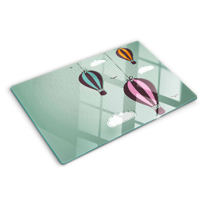 Glass chopping board Hot air balloons