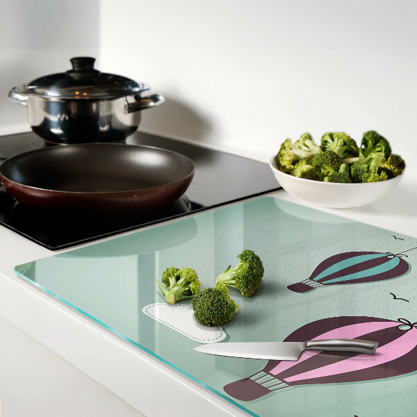 Glass chopping board Hot air balloons