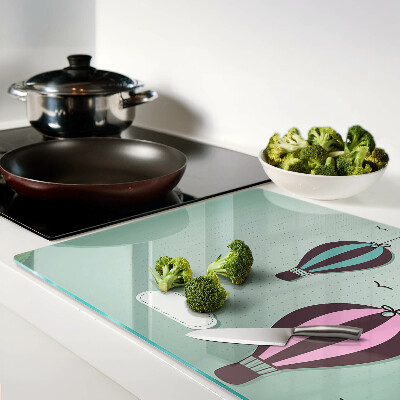Glass chopping board Hot air balloons