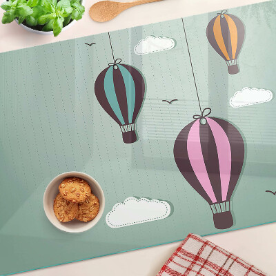 Glass chopping board Hot air balloons