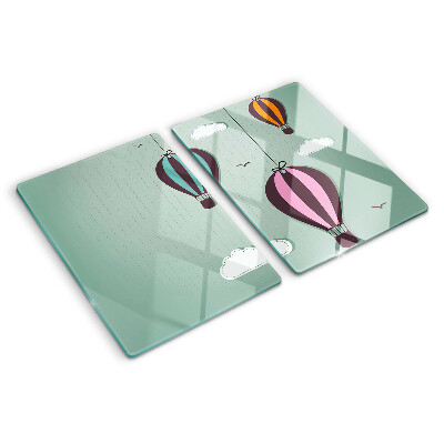 Glass chopping board Hot air balloons