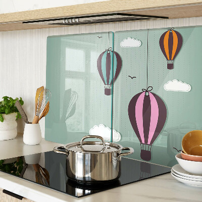Glass chopping board Hot air balloons