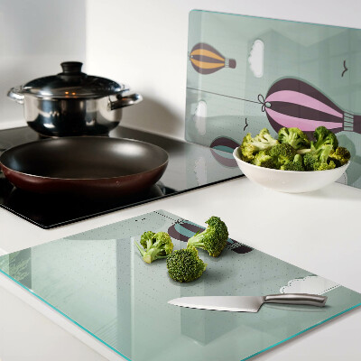 Glass chopping board Hot air balloons