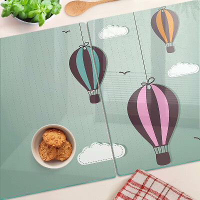Glass chopping board Hot air balloons